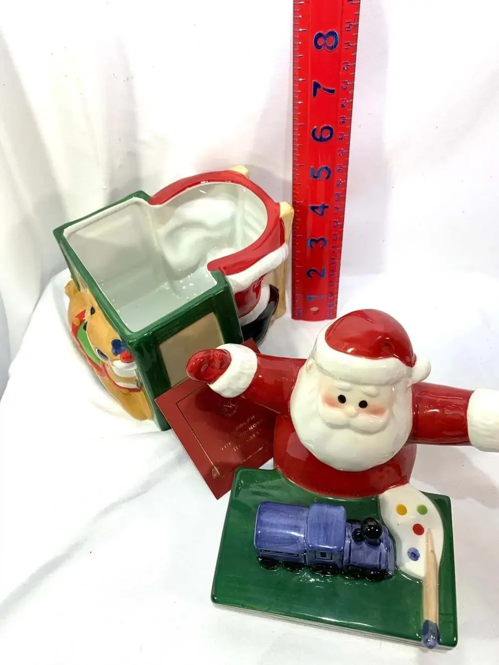 Santa’s Workbench Lenox with Rudolph cookie jar